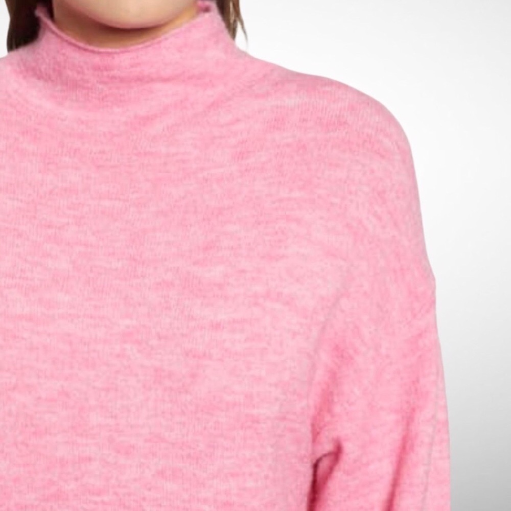 Leith Pink Cozy Mock Neck Sweater Relaxed Fit Size Medium Pink - Picture 3 of 13